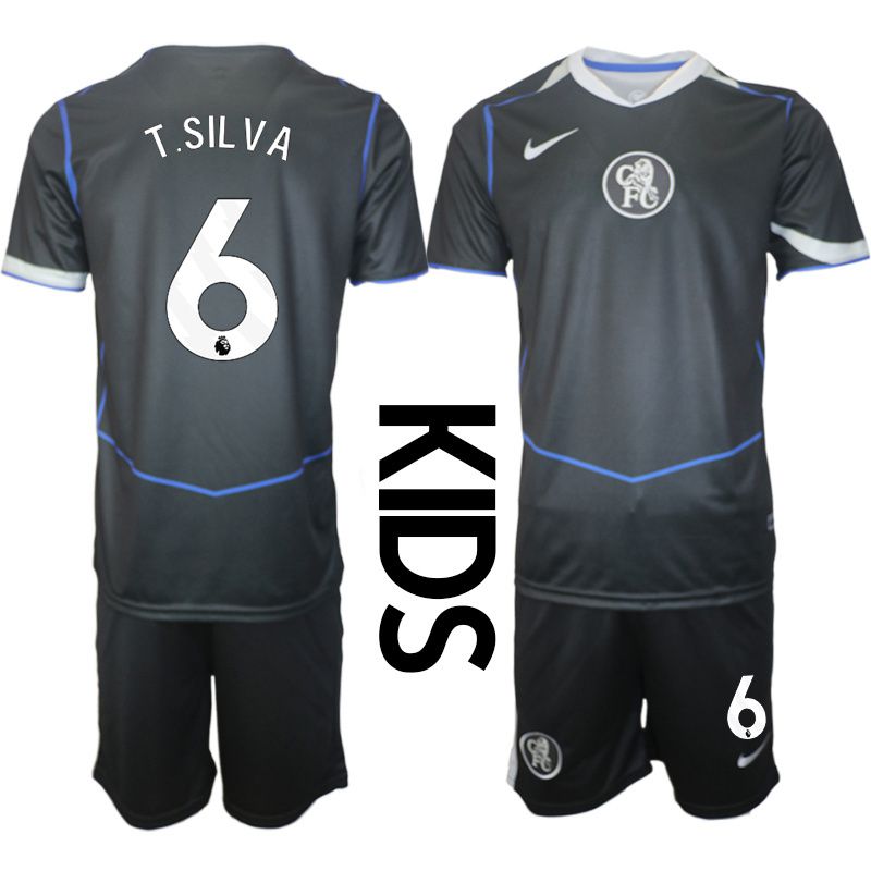 Youth 2025-2026 Club Chelsea away black #6 Soccer Jersey